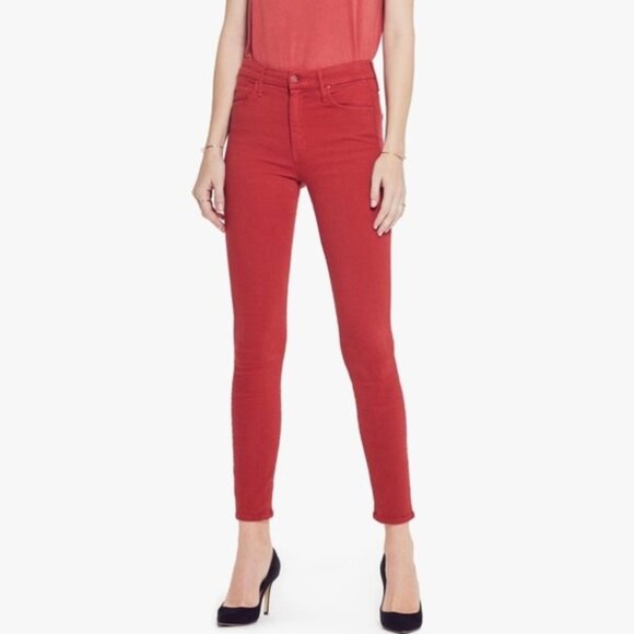 Mother Denim High Waisted Looker in Hot Rod Red - Picture 10 of 10